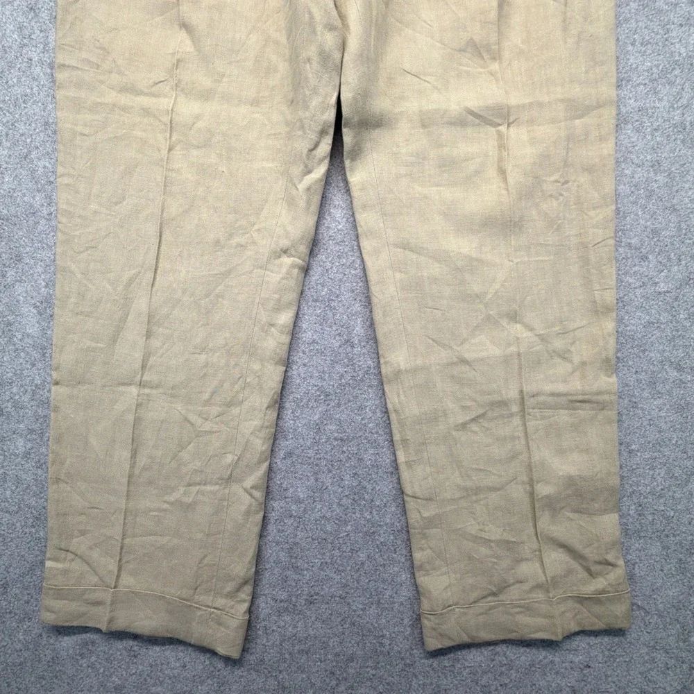 Vintage Polo Ralph Lauren Pants Mens 36x32 (Fits 35x32) Linen Double Pleated